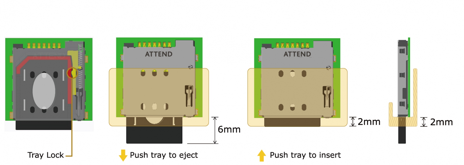 Nano sim card socket Tray Push-Push Type feature