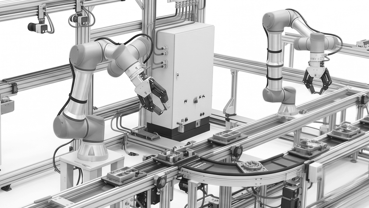 Automation equipment with multiple M12 connection points for sensors, cameras, and I/O modules