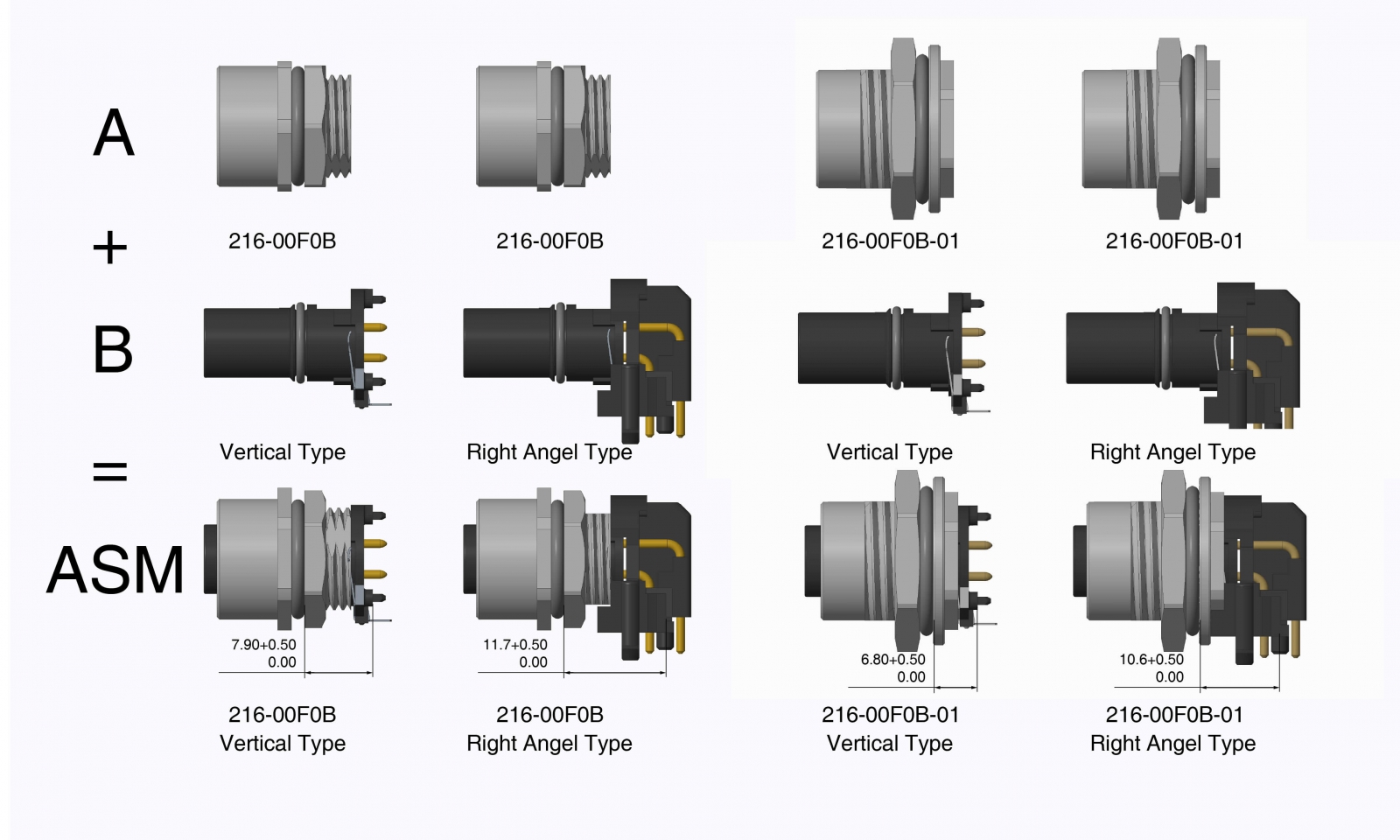 M12 male two-piece installation method