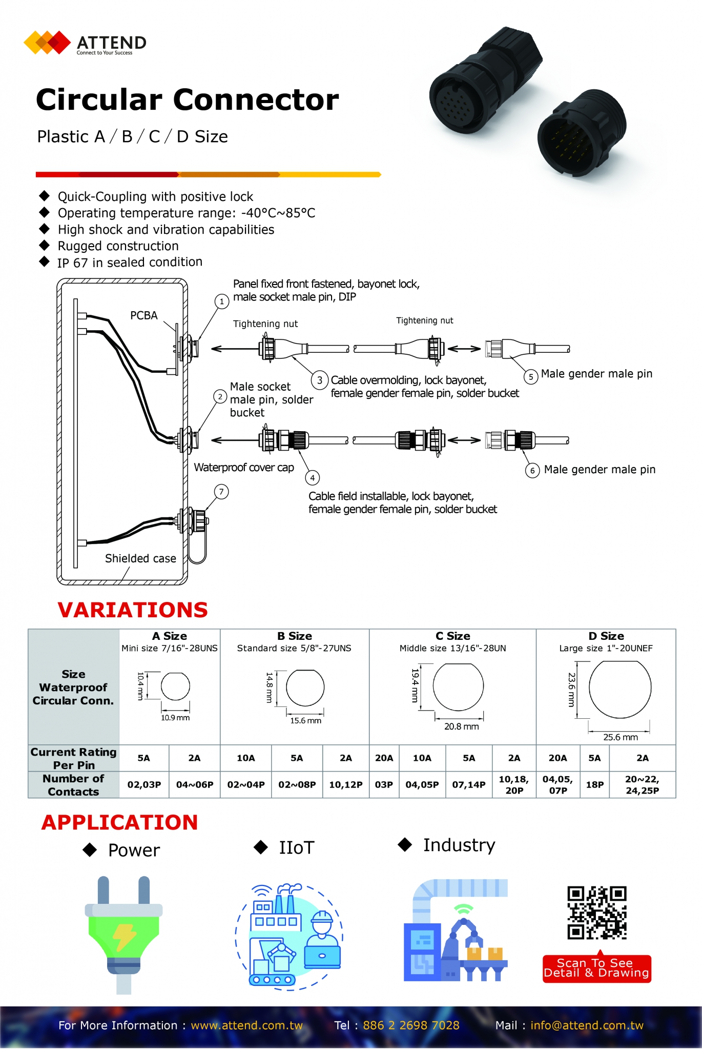 Plastic A/B/C/D Size Instructions