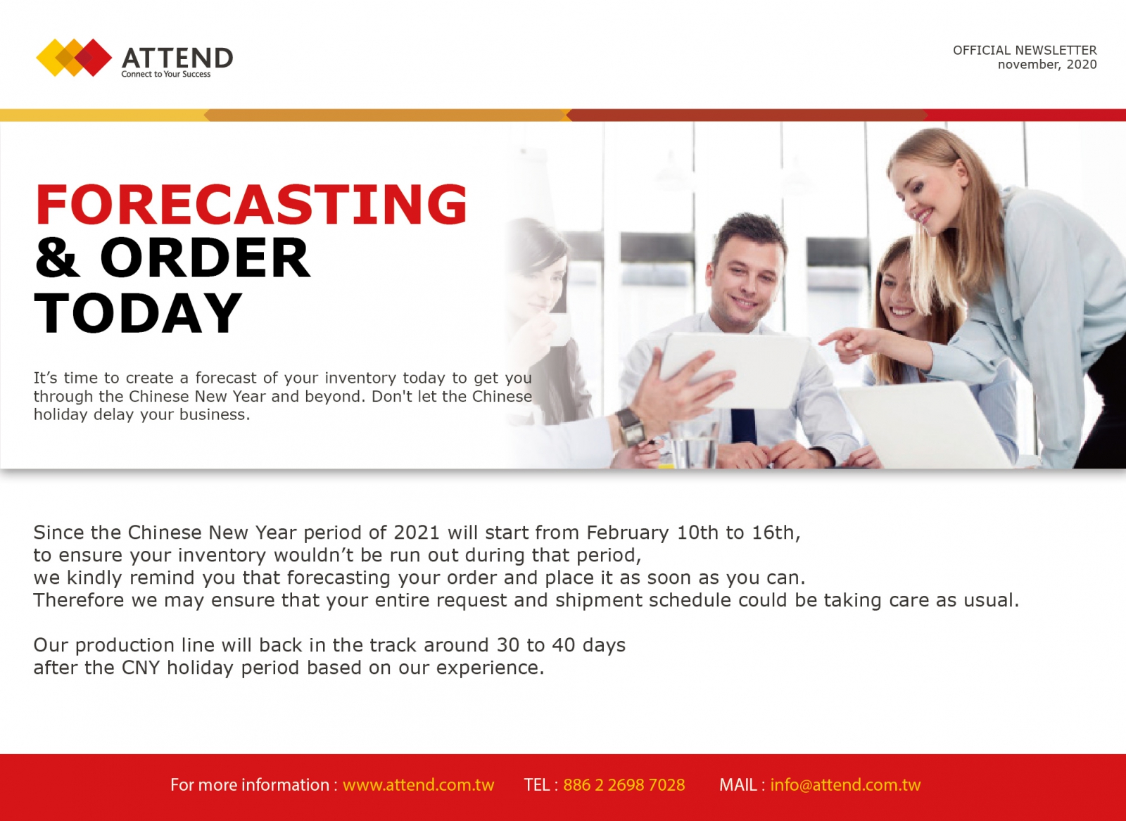 Forecasting & order today