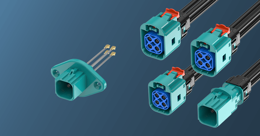 Mini FAKRA waterproof panel-mount connector for outdoor camera systems