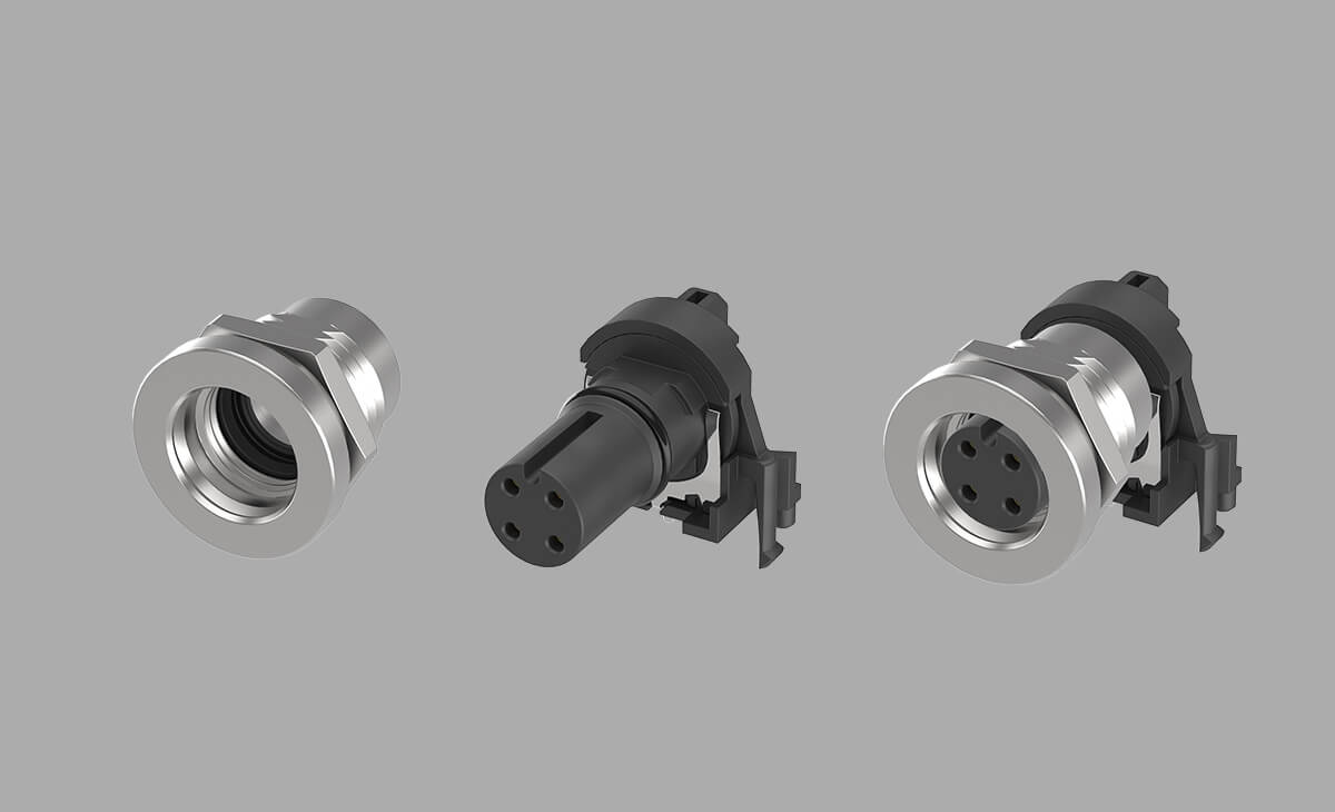 M12 two piece push-pull connector