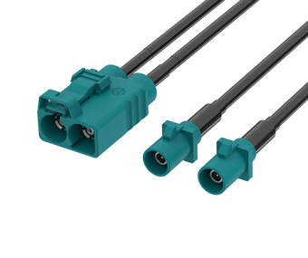 FR-1J2P-100X01 FAKRA Jack(1x2) to Plug x2 Cable, L=100 CM