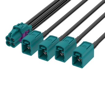 FR-1J4J-100X01 Mini FAKRA A Jack(2x2)–FAKRA Jack x4 Cable 100cm