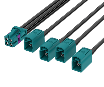 FR-1J4J-100X02 Mini FAKRA A Jack(2x2)–FAKRA Jack x4 Cable 100cm