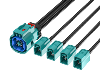 FR-1J4J-100Z01W Mini FAKRA A Jack 2x2 to FAKRA Jack x4, L=1000CM, IP67, Z