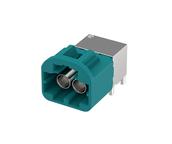 230B-PXX00 Mini FAKRA Plug, 1x2, R/A, A Type, Nose 12/6 O'clock