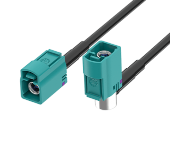 FR-1J1J-100Z02W FAKRA Jack STR to Jack R/A Cable, L=100CM, IP69K, Z