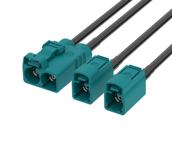FR-1J2J-100X01 FAKRA Jack(1x2) to Jack x2 Cable, L=100 CM