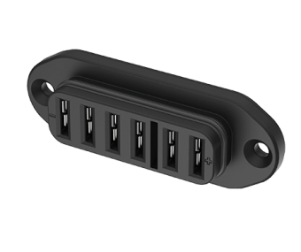 304B-6406SN3 Blade Battery Conn., Female Panel Mount, 6P, IP67, 30A